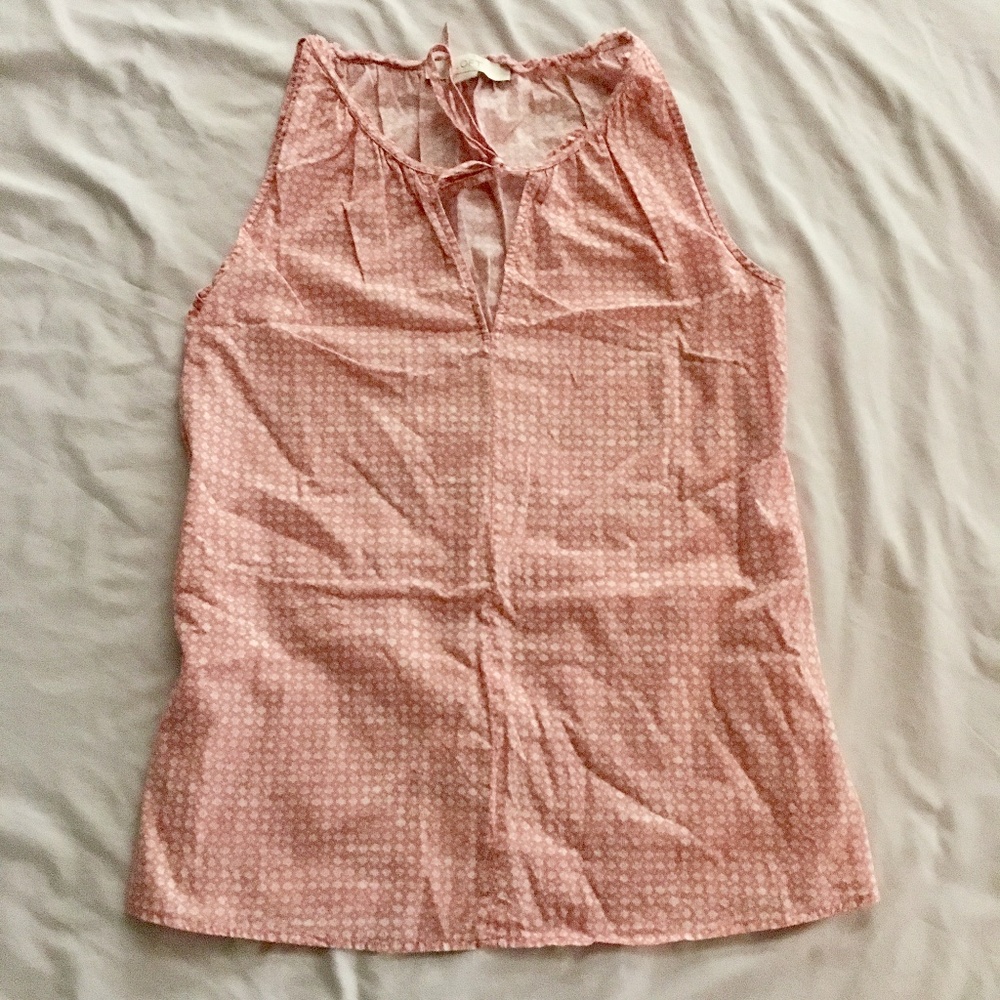 Loft Salmon Keyhole Sleeveless Blouse